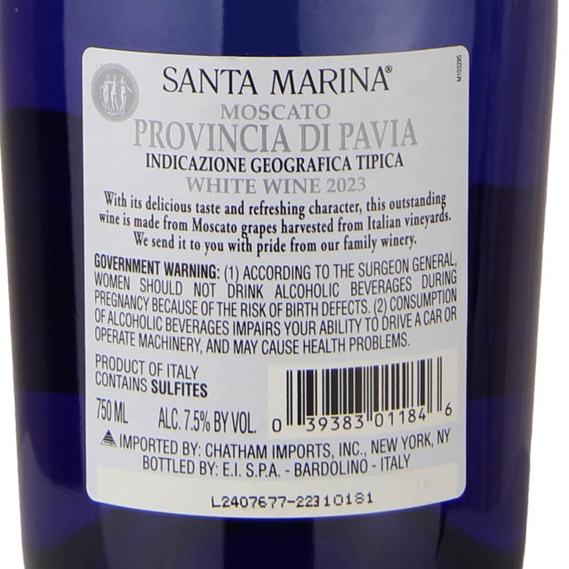 Santa Marina Moscato Frizzante / 750mL