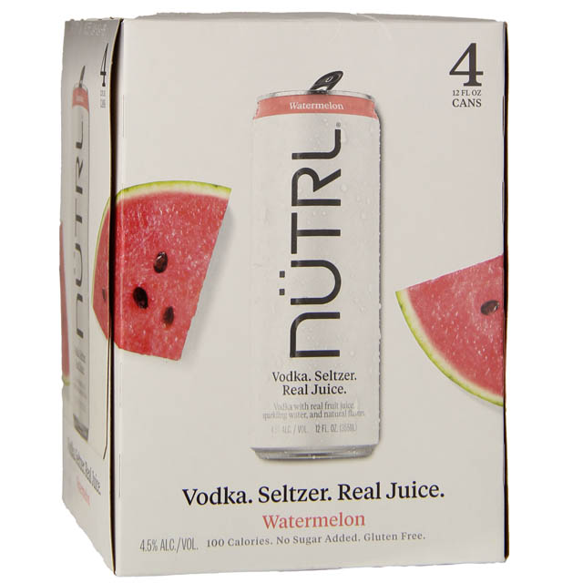 Nutrl Vodka Watermelon Seltzer 4 Pack / 4-355mL