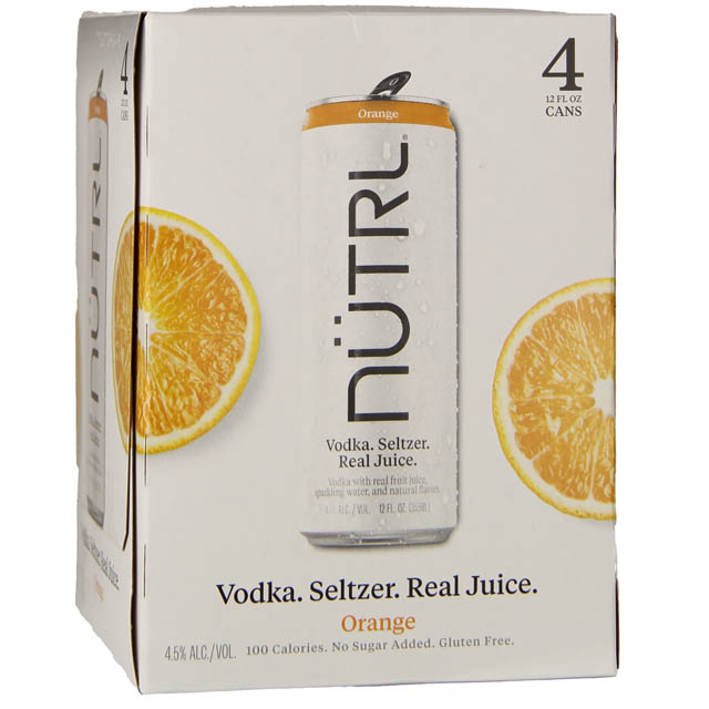 Nutrl Vodka Orange Seltzer 4 Pack / 4-355mL