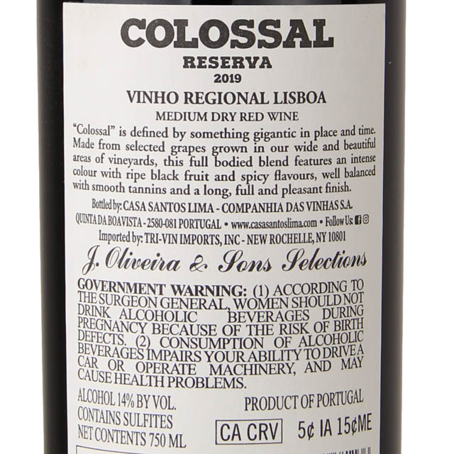 Casa Santos Lima Colossal Reserva / 750mL