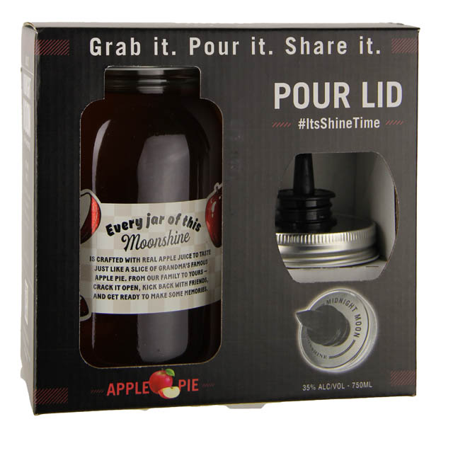 Midnight Moon Apple Pie Moonshine 70 Proof Gift Set with Pour Lid / 750mL