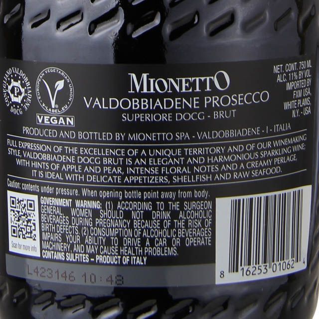 Mionetto Lux Valdobbiadene Prosecco Brut / 750 ml