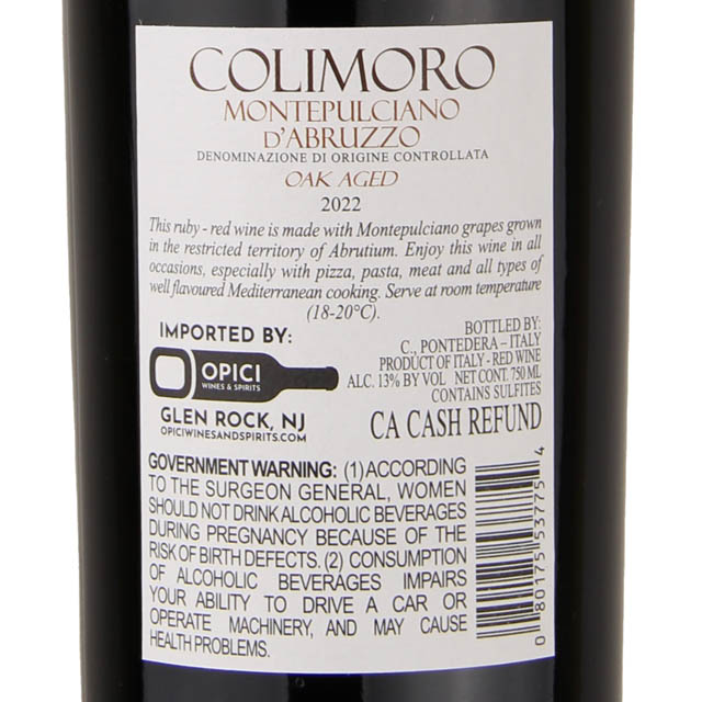 Colimoro Montepulciano D'Abruzzo / 750mL