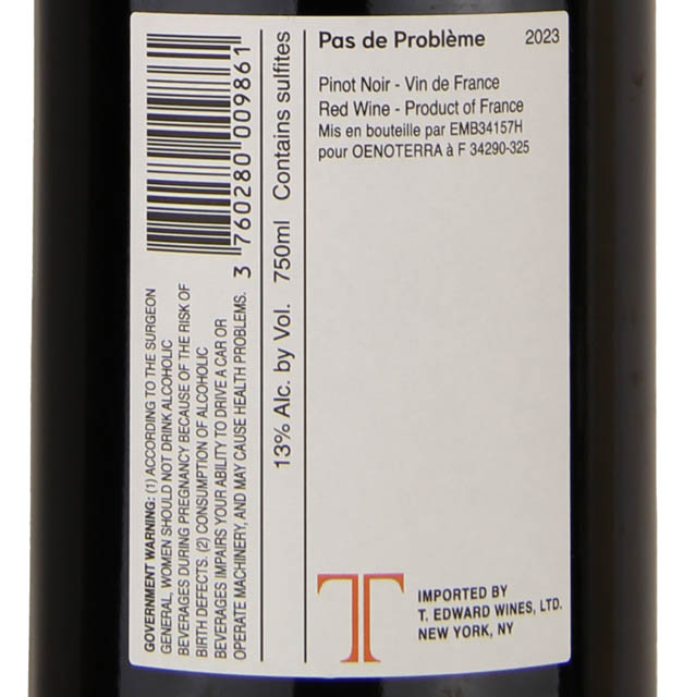 Pas De Probleme Pinot Noir / 750mL