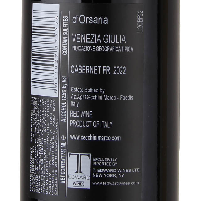 d'Orsaria Cabernet Franc / 750mL