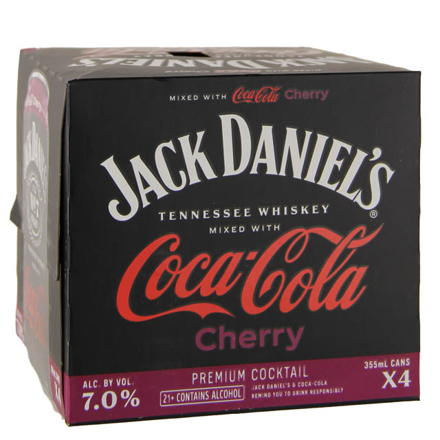 Jack Daniel's Tennessee Whiskey and Cherry Cola 4 Pk / 4-355mL