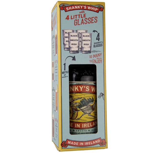 Shanky's Whip Black Irish Spirit Gift Set with Little Glasses / 750mL