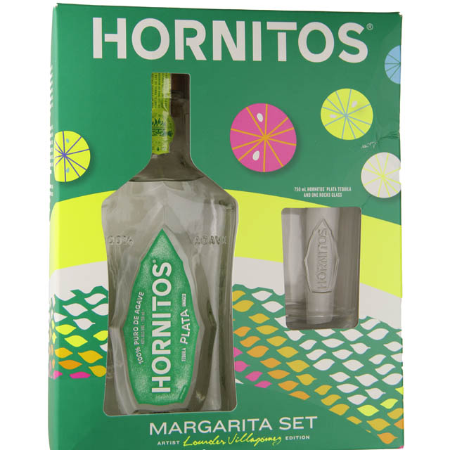 Hornitos Plata Tequila Gift Set with 1 Rocks Glass / 750mL