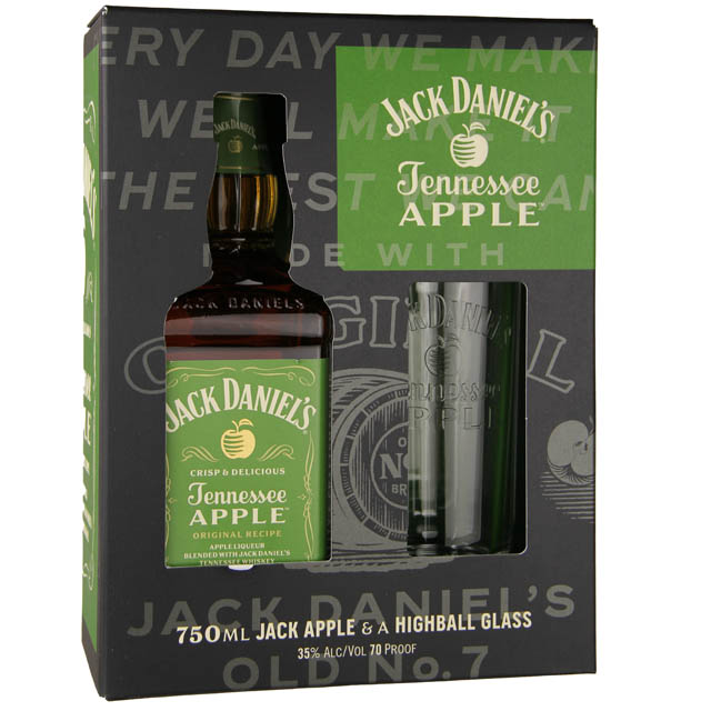 Jack Daniel's Tennessee Apple Whiskey Gift Set with Glass / 750 ml