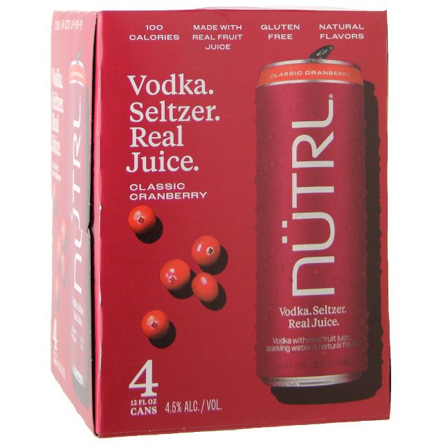 Nutrl Vodka Cranberry Seltzer 4 Pack / 4-355mL
