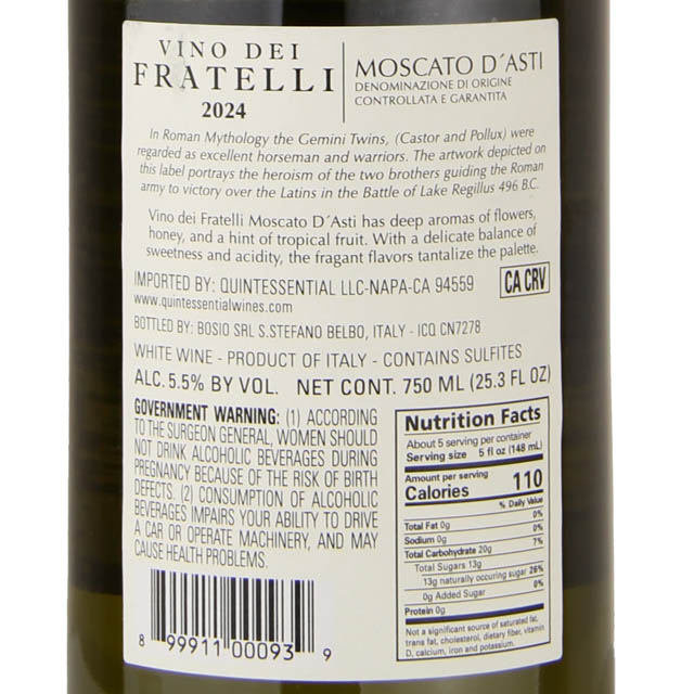 Vino Dei Fratelli Moscato d'Asti / 750mL