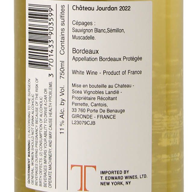 Chateau Jourdan White / 750mL