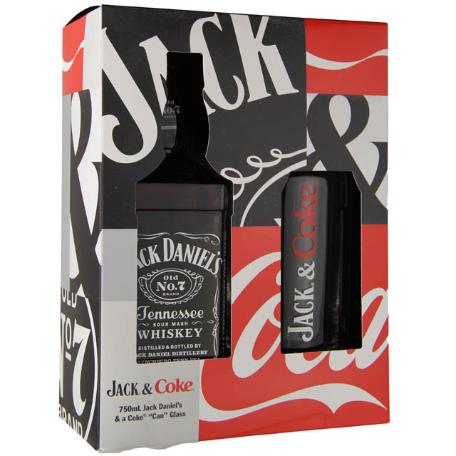 Jack Daniel's Tennessee Whiskey Gift Set with Jack and Coke Tall Glass / 750 ml