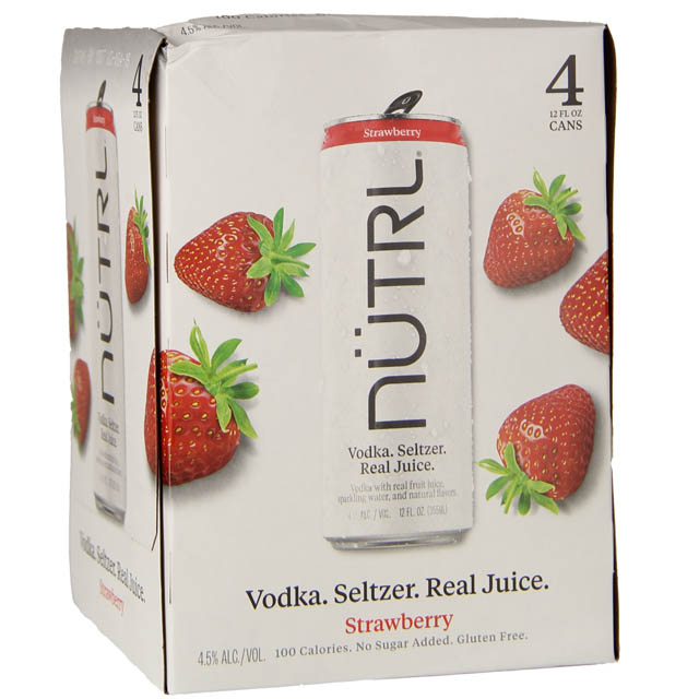 Nutrl Vodka Strawberry Seltzer 4 Pack / 4-355mL