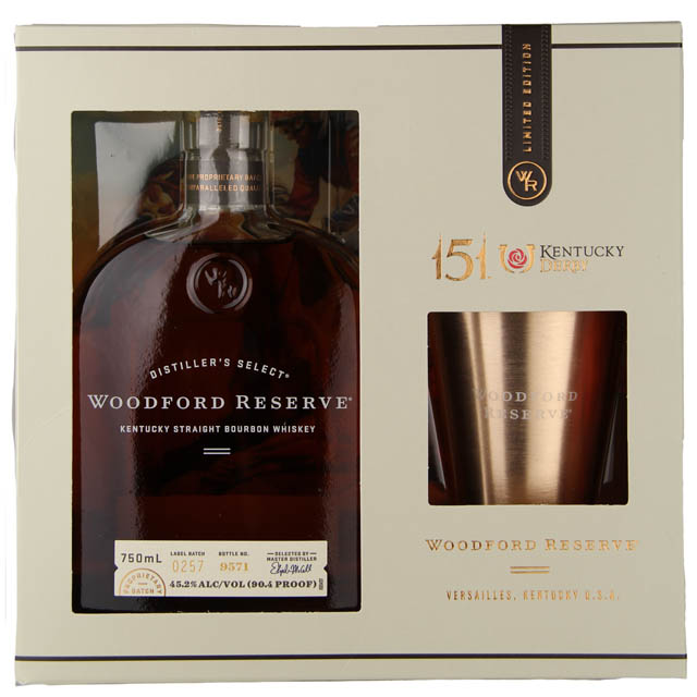 Woodford Reserve Bourbon Gift Set with Spire Cup / 750 ml
