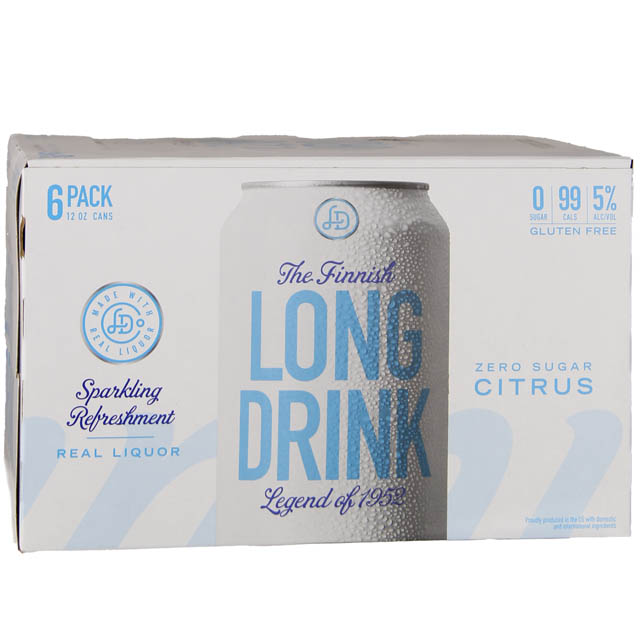 The Finnish Long Drink Zero Citrus 6 Pack Cans / 6-355mL