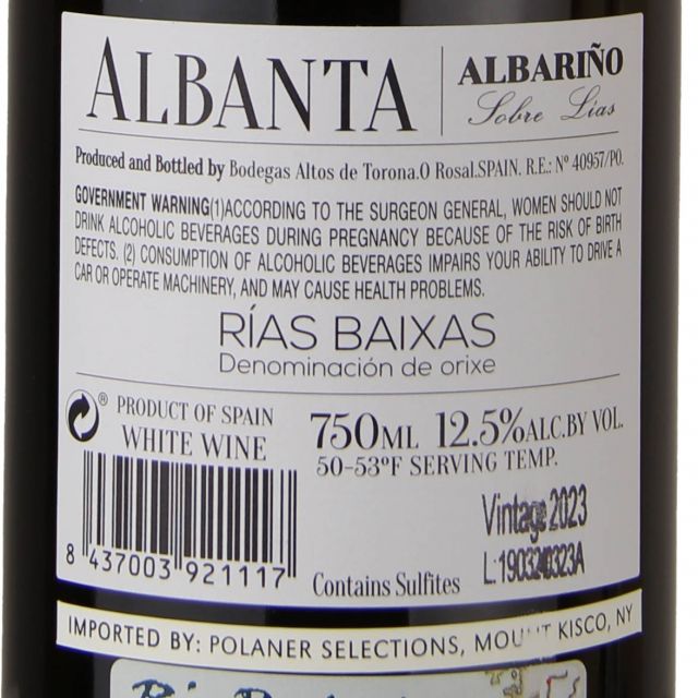 Albanta Albarino Rias Baixas / 750mL