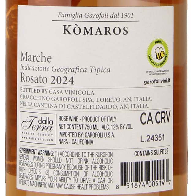 Garofoli Komaros Rose / 750mL