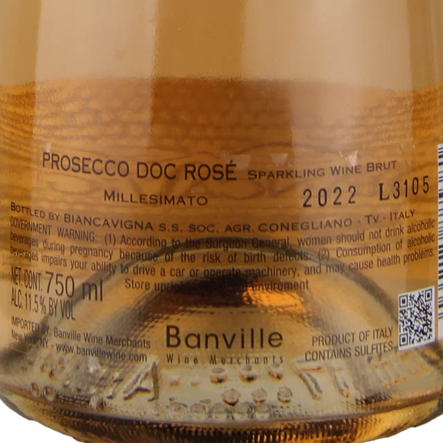 Bianca Vigna Prosecco Rose / 750mL