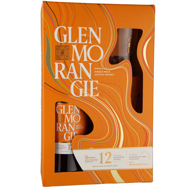 Glenmorangie 'The Original' 12Yr Single Malt Scotch Whisky Gift Set with 2 Glasses / 750 ml