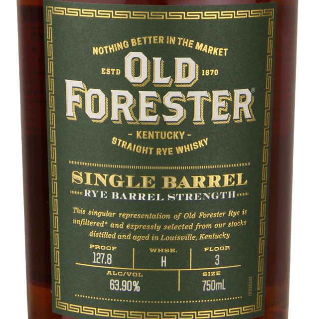 Old Forester Rye Single Barrel Barrel Proof Kentucky Straight Whisky / 750mL