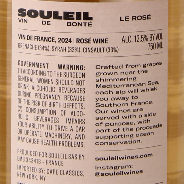 Souleil Vin De Bonte Le Rose / 750mL