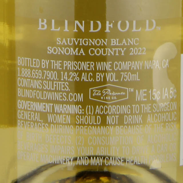 The Prisoner Blindfold Sauvignon Blanc / 750mL