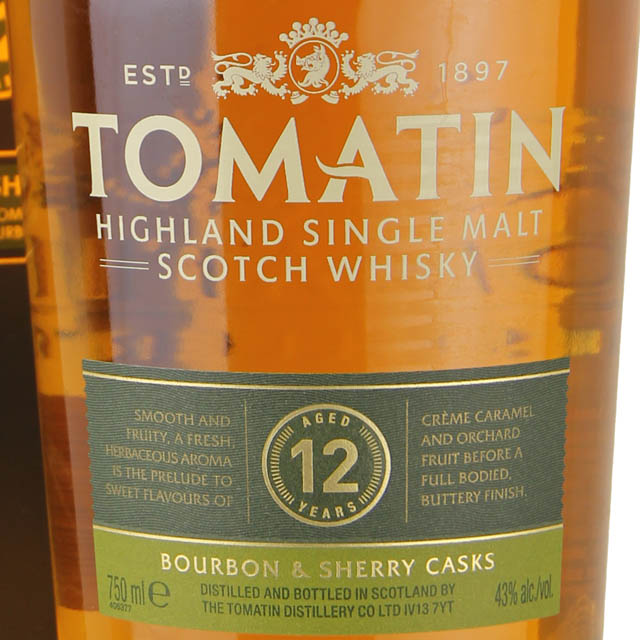 Tomatin 12 Yr Single Highland Malt Scotch Whisky / 750 ml