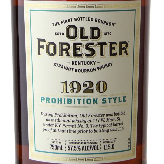 Old Forester 1920 Prohibition Style Kentucky Straight Bourbon Whisky / 750 ml