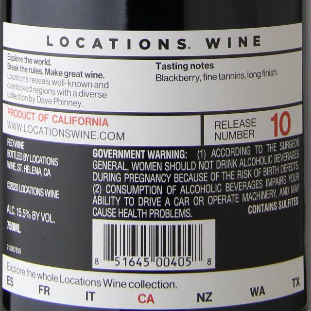 Locations CA-10 California Red / 750mL