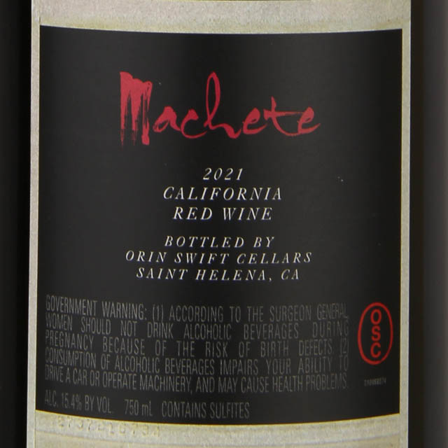 Orin Swift Machete Red / 750mL
