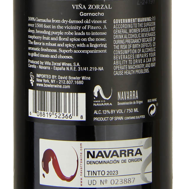 Vina Zorzal Garnacha / 750mL