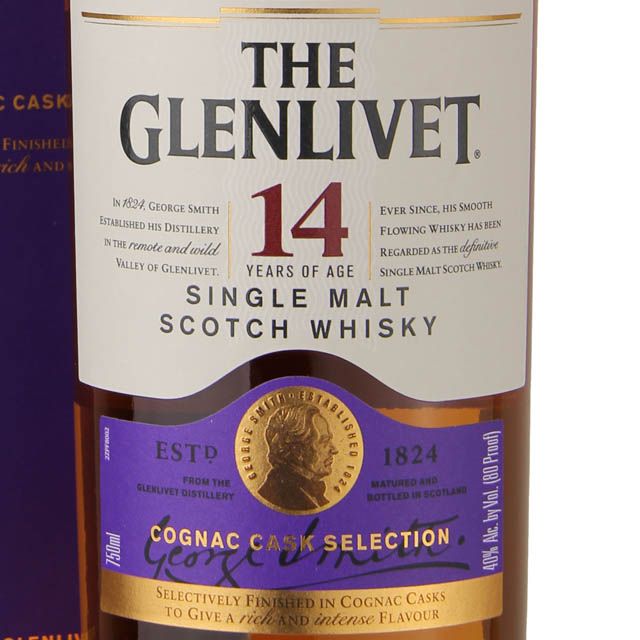Glenlivet 14yr Cognac Cask Selection Single Malt Scotch Whisky / 750ml