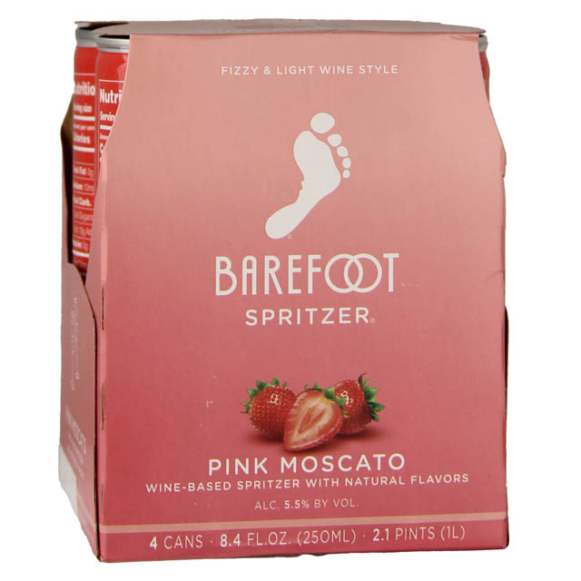 Barefoot Cellars Pink Moscato Spritzer 4 Pack of cans / 4-250mL