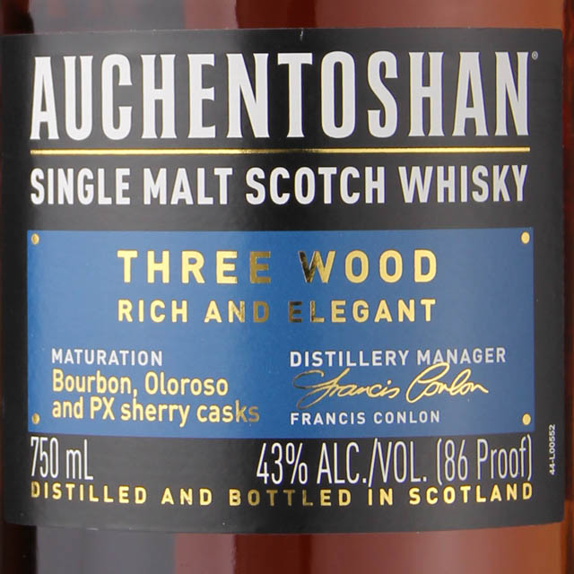 Auchentoshan Three Wood Single Malt Scotch / 750 ml