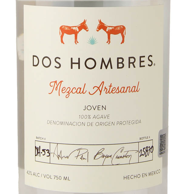 Dos Hombres Mezcal Artesanal Joven / 750mL