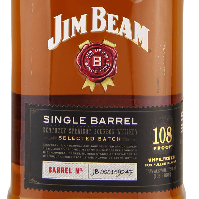 Jim Beam Single Barrel Selected Batch 108proof / 750mL