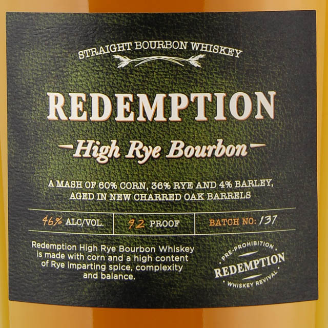 Redemption High Rye Bourbon / 750mL
