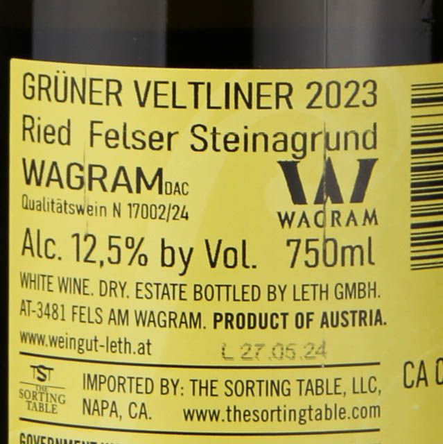 Leth Steinagrund Gruner Vetliner / 750 ml