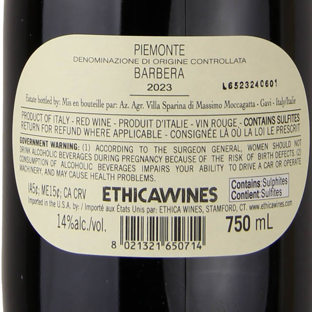 Villa Sparina Barbera Del Monferrato / 750 ml