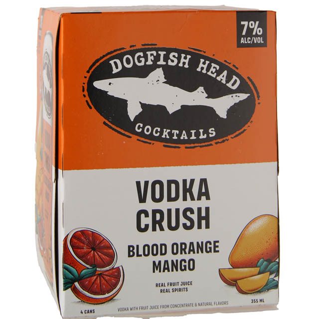 Dogfish Head Distilling Company Blood Orange &amp; Mango Vodka Crush 4 Pack / 4-355mL