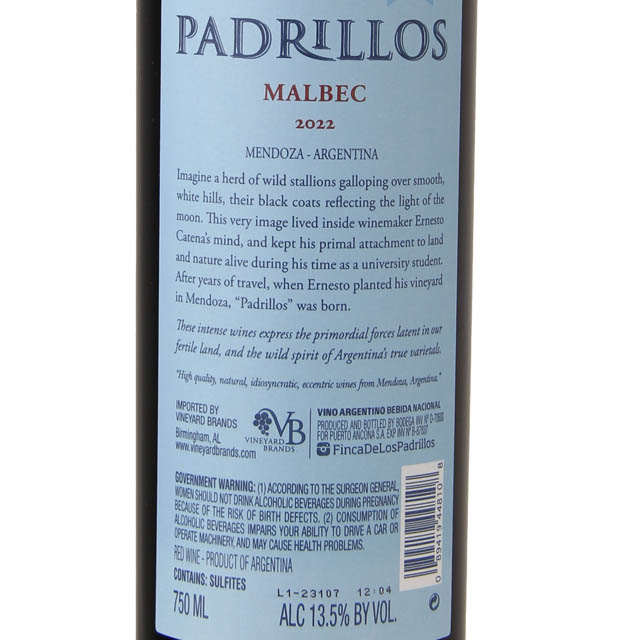 Padrillos Malbec / 750 ml