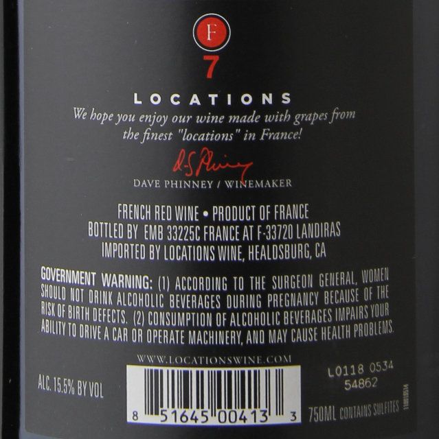 Locations F-8 French Red / 750mL
